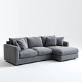 Ecksofa mit Recamiere rechts Grau 260 x 170 x 85 cm Polyester Massivholz L-Form