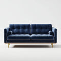 2-Sitzer Sofa Dunkelblau 190 x 85 x 85 cm Polyestersamt rechteckig