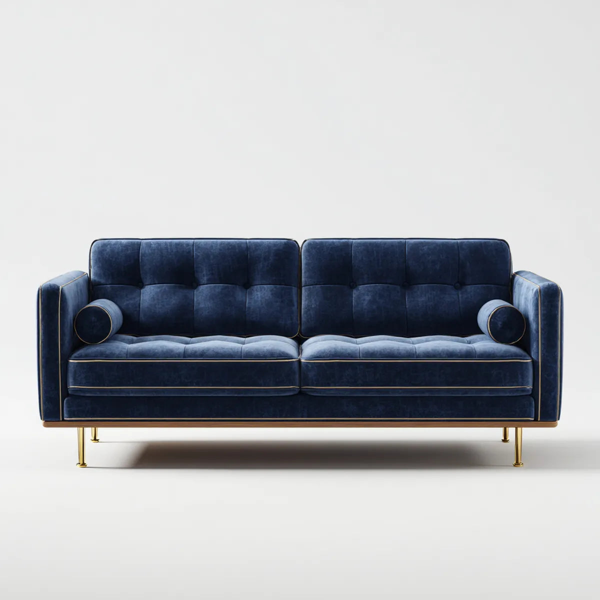 2-Sitzer Sofa Dunkelblau 190 x 85 x 85 cm Polyestersamt rechteckig