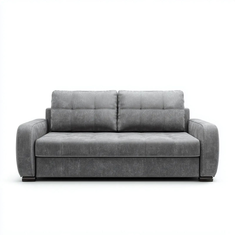 3-Sitzer Sofa Grau 220 x 95 x 90 cm Mikrofaser Rechteckig