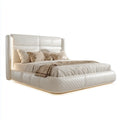 Polsterbett Doppelbett Weiß 180 x 200 cm PU-Kunstleder Rechteckig mit LED-Beleuchtung