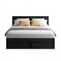 Doppelbett mit 2 Schubladen Schwarz 160 x 200 cm Spanplatte Rechteckig