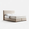 Boxspringbett Set Beige 180 x 200 cm mit gepolstertem Kopfteil und Taschenfederkernmatratze