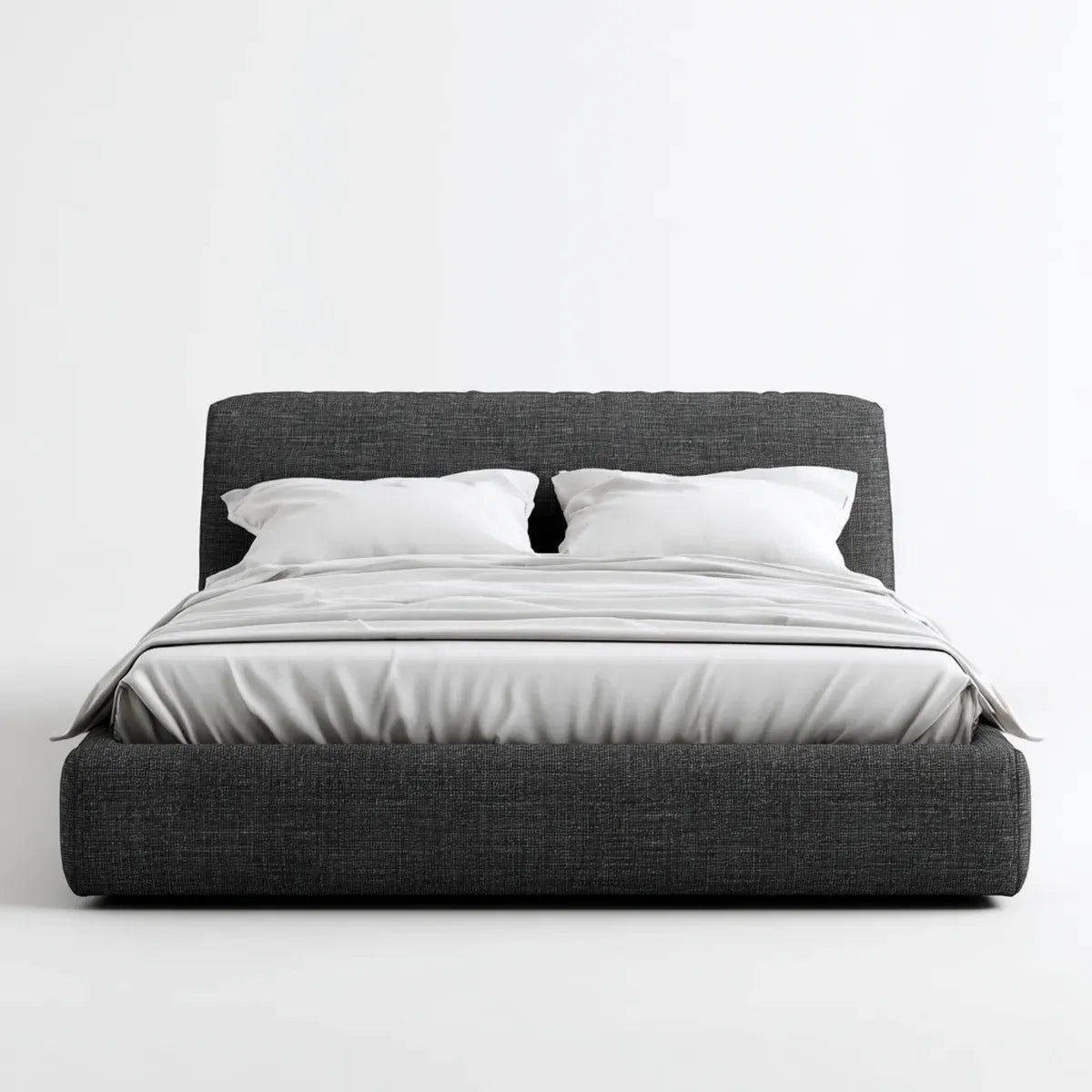 Polsterbett Doppelbett Dunkelgrau 180 x 200 cm Polyester Rechteckig