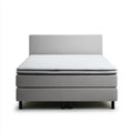 Boxspringbett Hellgrau 180 x 200 cm Polyester Rechteckig mit Matratze und Topper