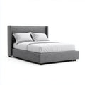 Polsterbett Doppelbett Grau 160 x 200 cm Polyester Rechteckig