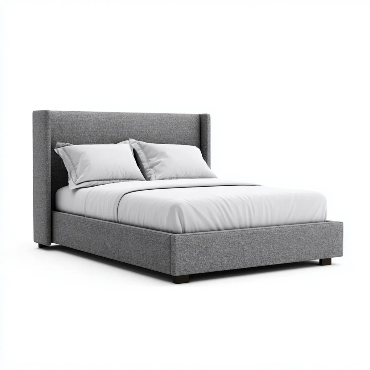 Polsterbett Doppelbett Grau 160 x 200 cm Polyester Rechteckig