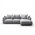 Ecksofa mit Recamiere Grau 3-Sitzer 290 x 165 x 86 cm Polyester Mikrofaser Rechtsform