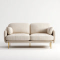 2-Sitzer Sofa Creme 180 x 88 x 82 cm mit Polyesterbezug Schaumstoffpolsterung und Stahlfüßen