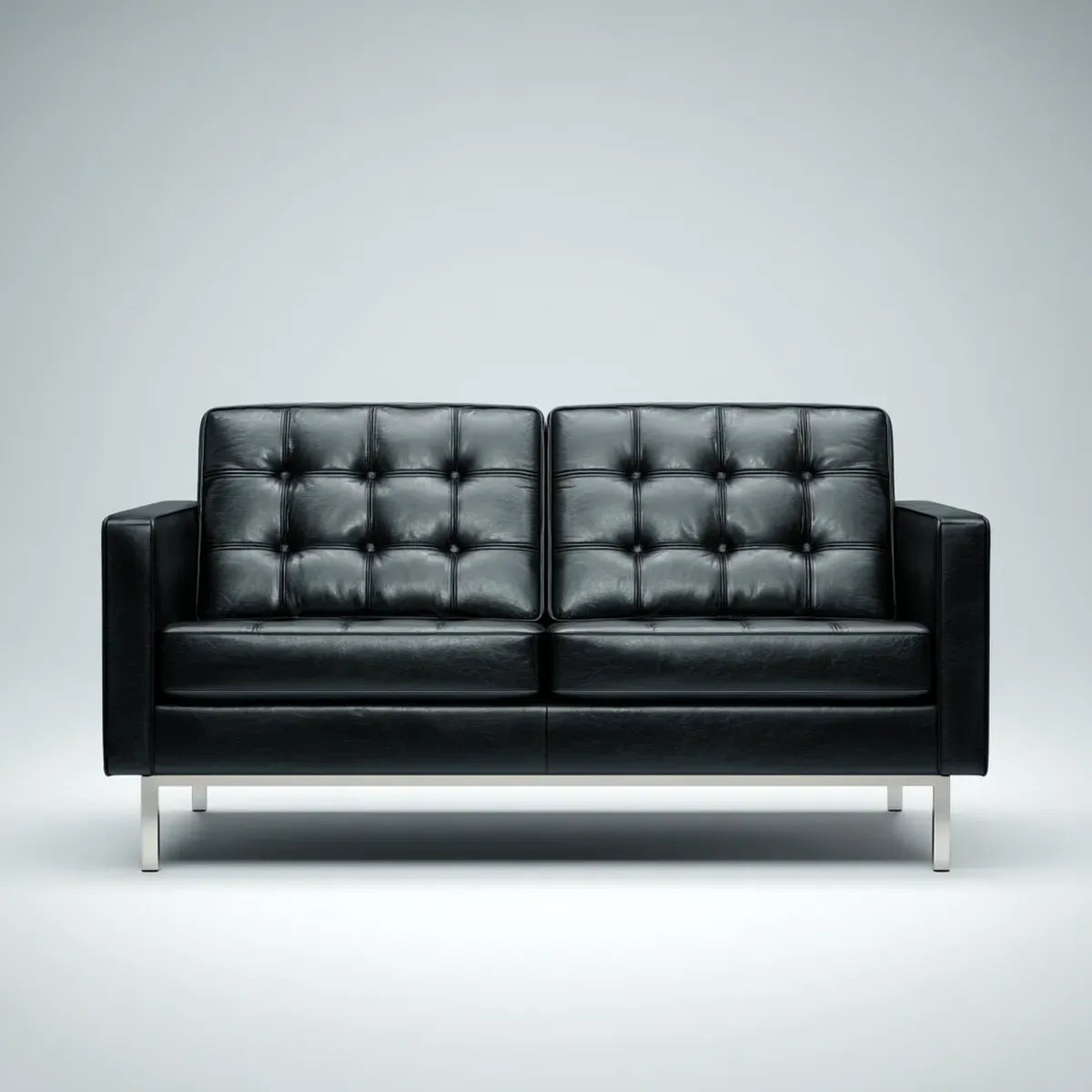2-Sitzer Sofa Schwarz 145 x 78 x 82 cm PU-Kunstleder Rechteckig