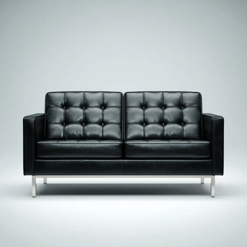 2-Sitzer Sofa Schwarz 145 x 78 x 82 cm PU-Kunstleder Rechteckig