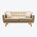 2-Sitzer Sofa Beige 160 x 80 x 85 cm Polyester Massivholz Rechteckig