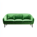 3-Sitzer Sofa Grün 210 x 86 x 82 cm Polyester-Samt Gerade