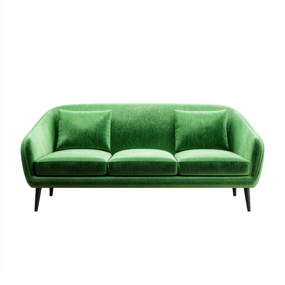 3-Sitzer Sofa Grün 210 x 86 x 82 cm Polyester-Samt Gerade