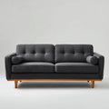 3-Sitzer Sofa Dunkelgrau mit Polyesterbezug Massivholzfüßen rechteckig 200 x 86 x 84 cm