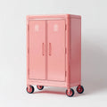 Rollcontainer Büroschrank Rosa aus pulverbeschichtetem Stahl mit 2 Türen 80 x 45 x 110 cm